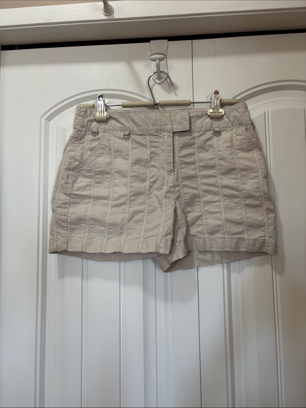 Reitmans Light Beige Quilted-Panel Bermuda Shorts